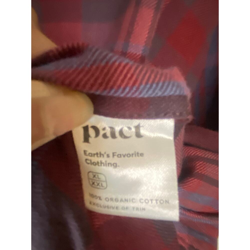 Pact 100% Organic Cotton Flannel Button Down Top Sz XL - Picture 5 of 6